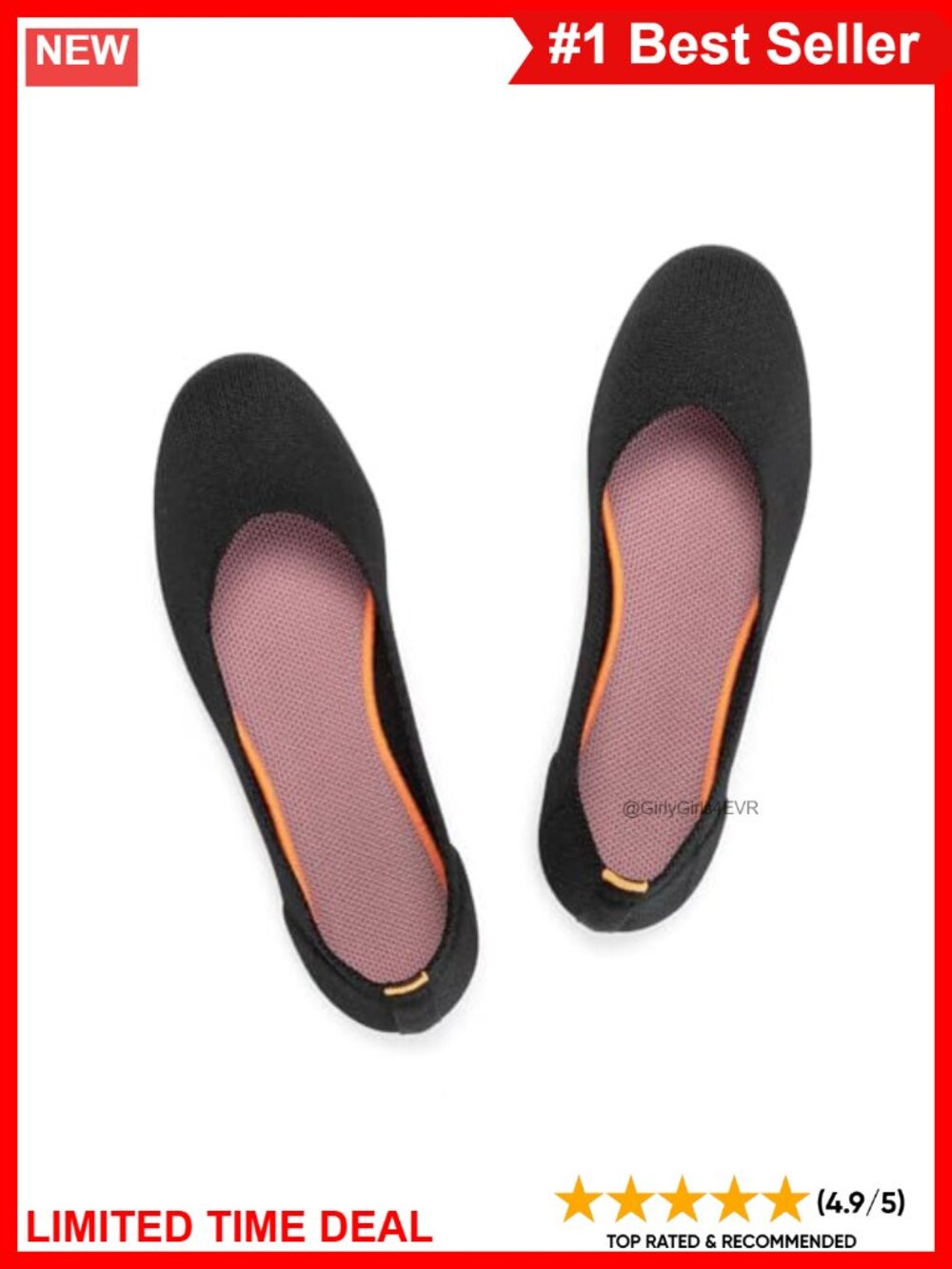 Women's Knit Ballet Flats Slip On Round Toe Comfort Walking Shoes